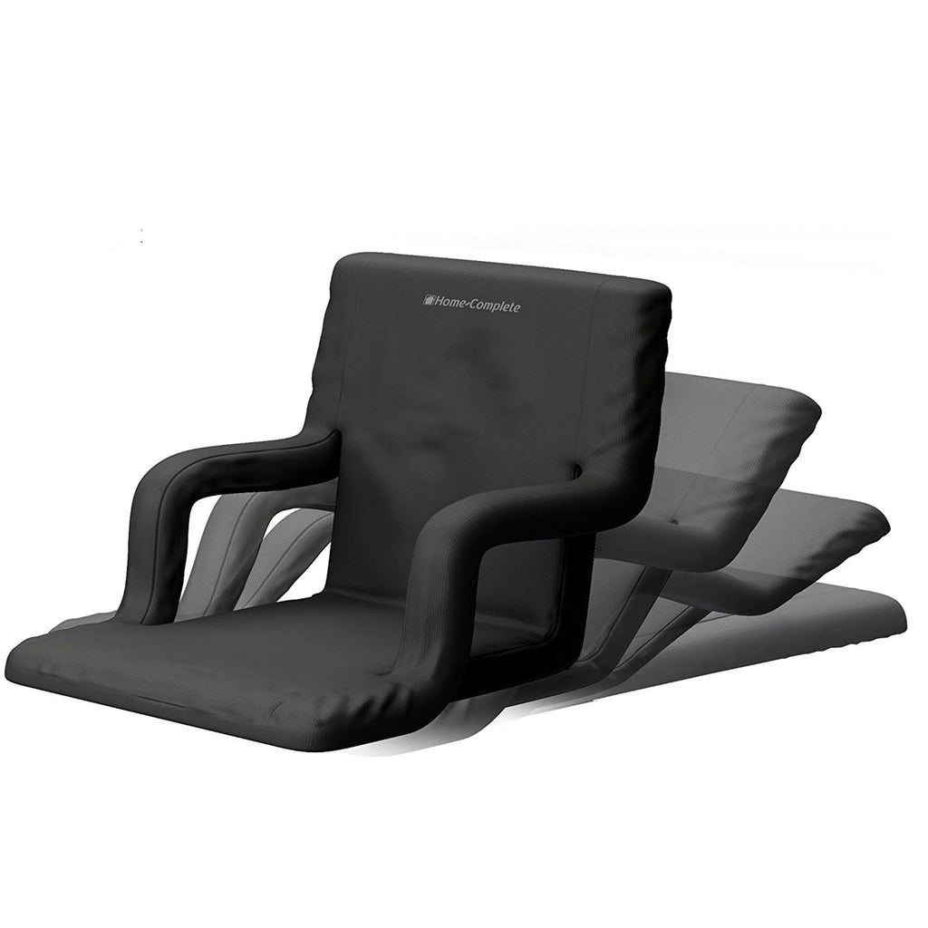 Stadium Seat Chair; 2 Pack- Bleacher Cushions with Padded Back Support; Armrests; 6 Reclining Positions and Portable Carry Straps By Home-Complete