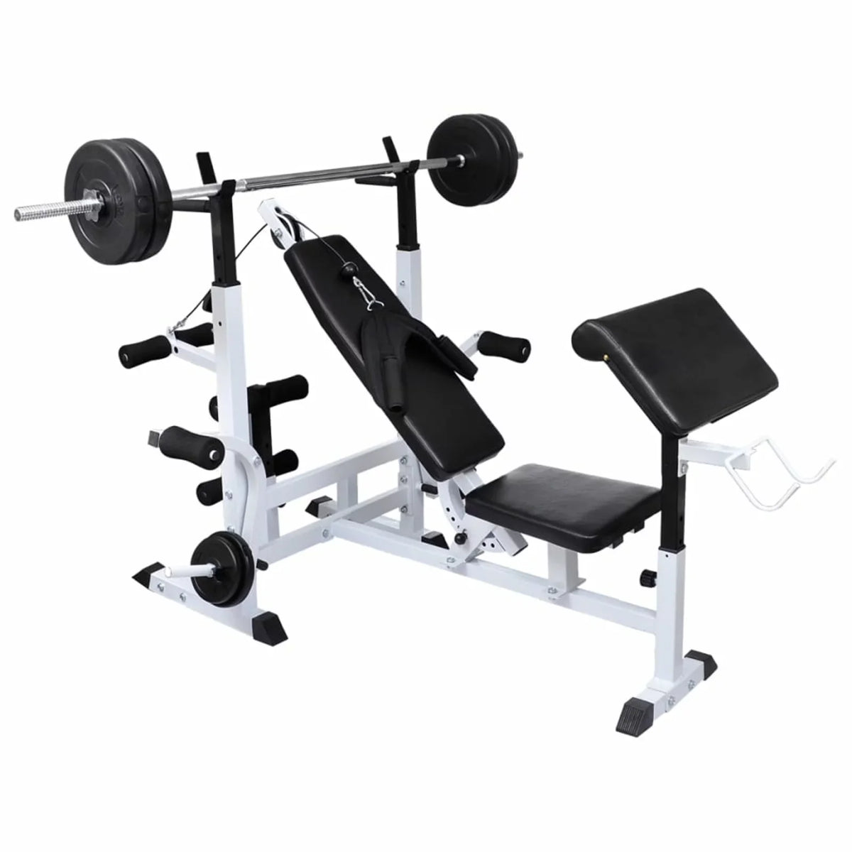 Aibecy Weight Bench with Weight Rack; Barbell and Dumbbell Set 264.6 lb