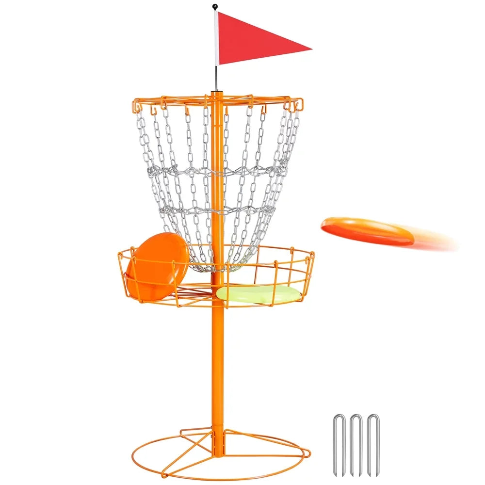 SmileMart 12-Chain Disc Golf Goal Target Practice; Orange