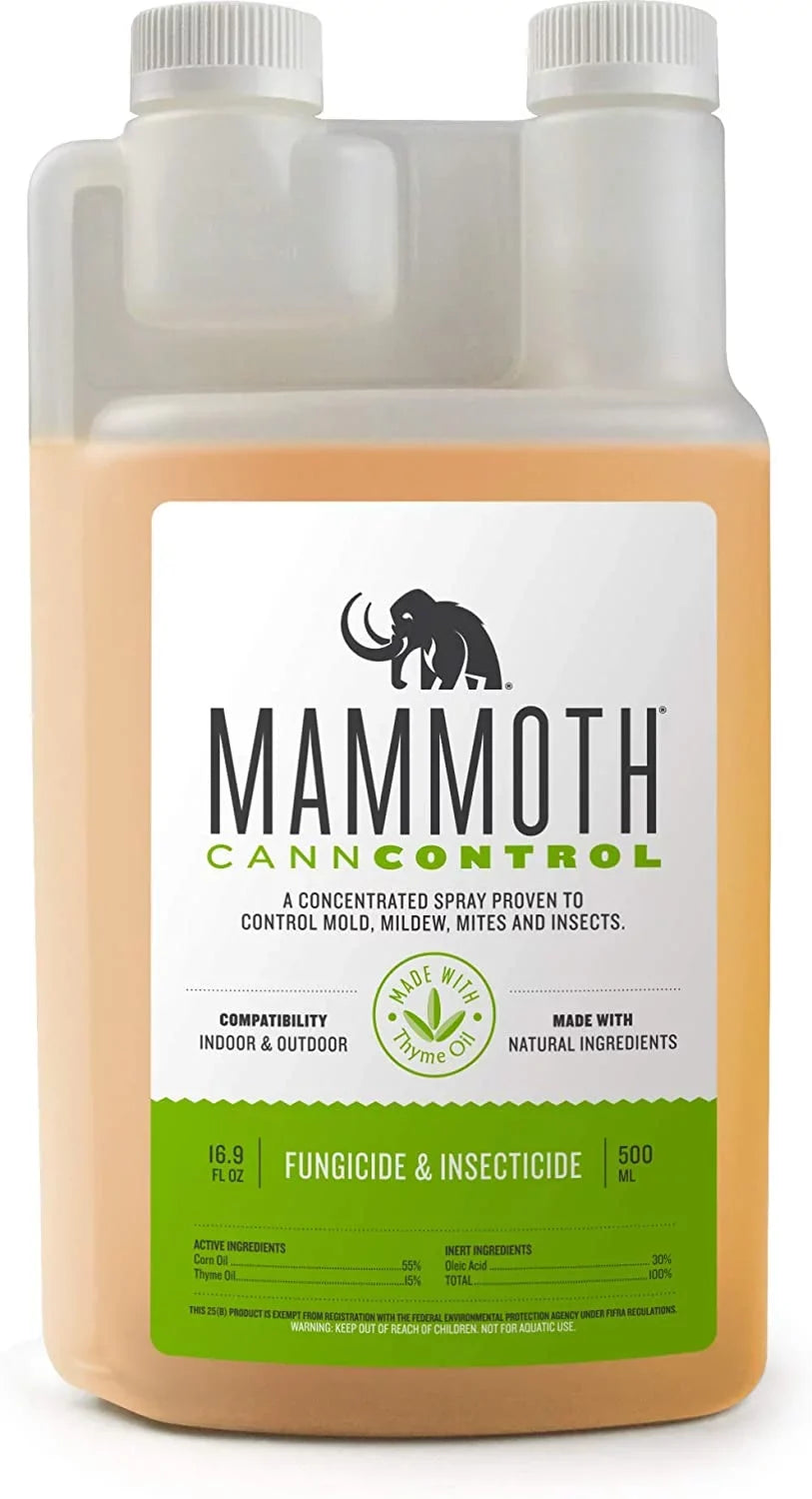 Mammoth CANNCONTROL Concentrated Insecticide Spray for Plants; Natural Fungicide Miticide Insecticide Spider Mites Spray for Indoor Outdoor Plants ELIMINATES Powdery Mildew Whiteflies Thrips (500 mL)