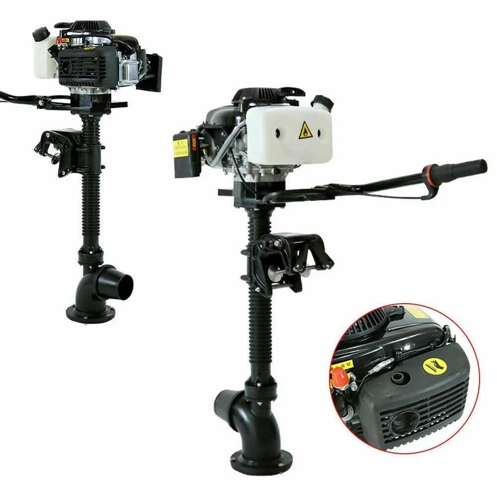 CNCEST 4 Horsepower Jet Pump Outboard Motor 4HP 4-Stroke Jet Pump Outboard Motor Boat Engine Air-Cooled CDI Tiller Control