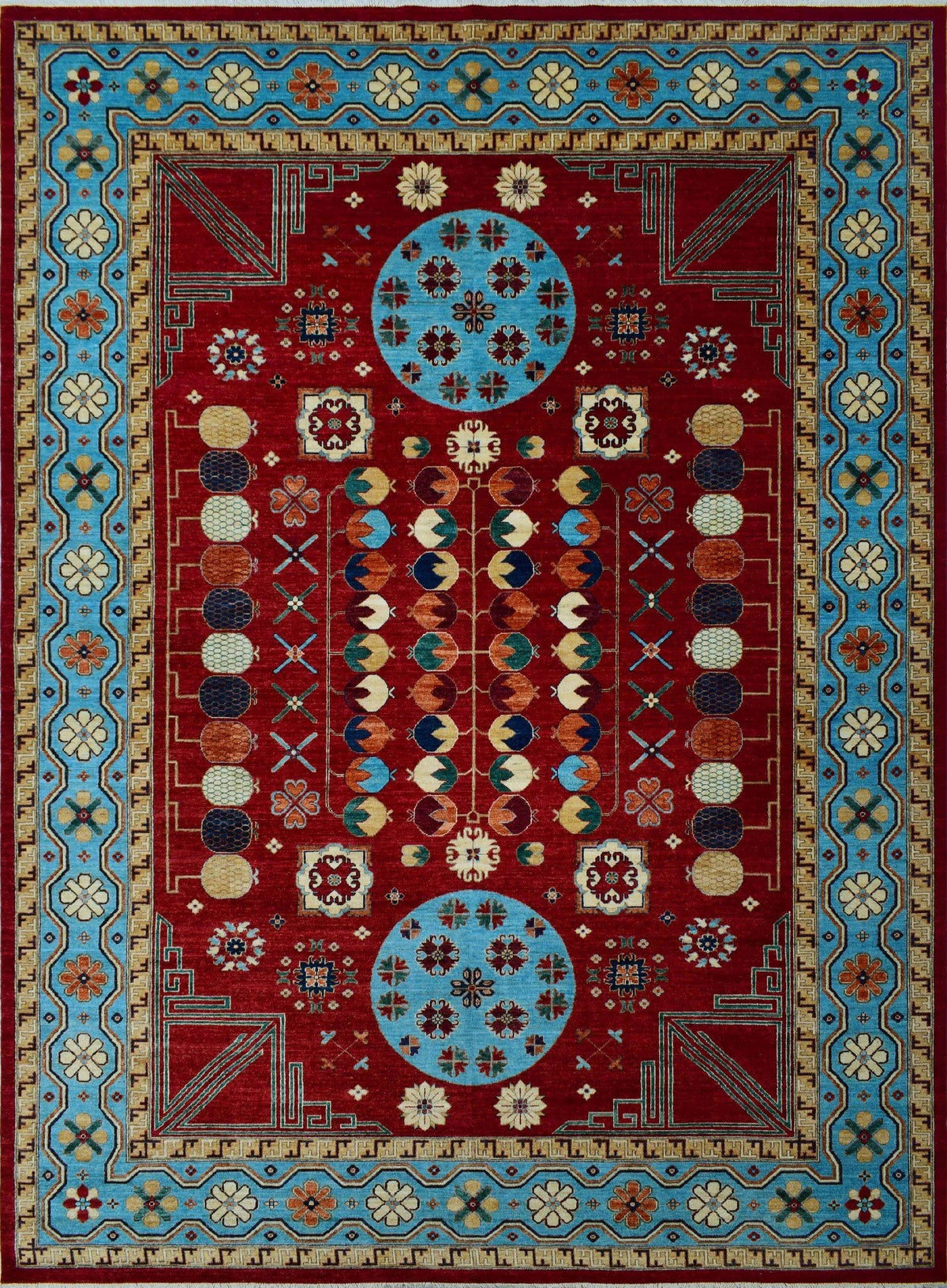 Aria Roselyn Red/Lt. Blue Rug; 9'11" x 13'8"