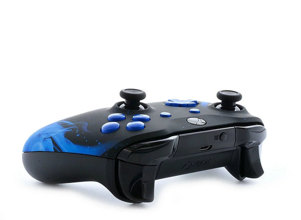 Soft Blue Fire (Matte blue) Xbox One S SMART Custom Rapid Fire Modded Controller. FPS mods. COD Warzone