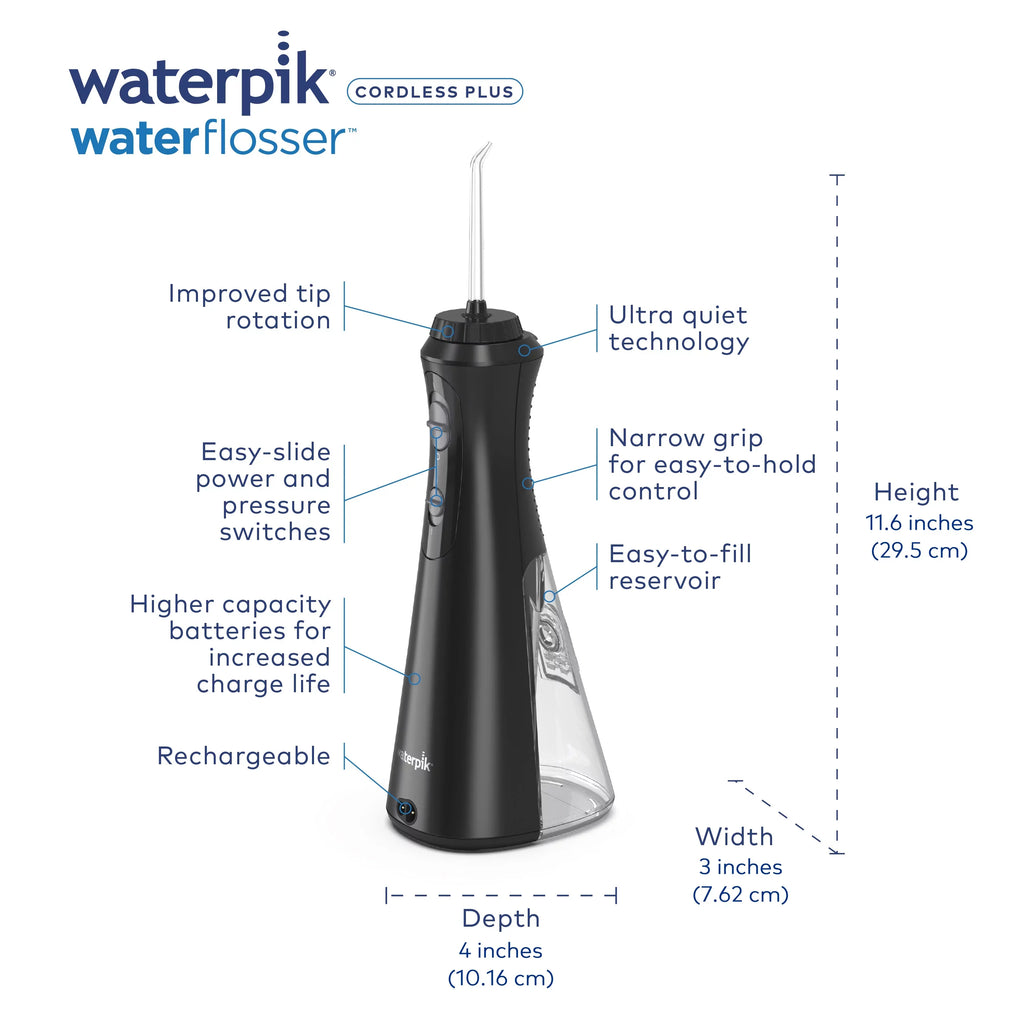 Liquidpik Cordless Plus Portable Flosser Oral Irrigator; Black