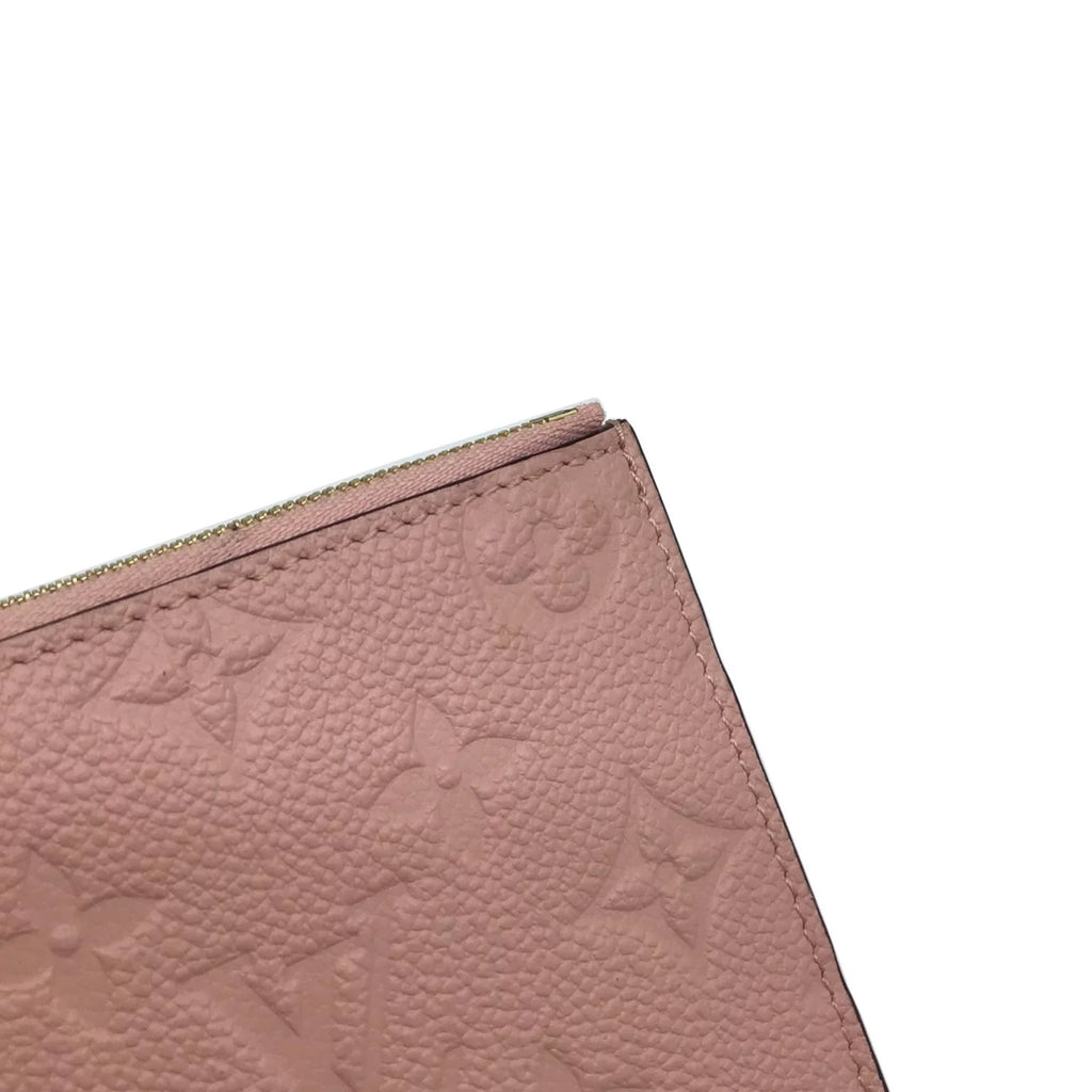 LOUIS VUITTON Louis Vuitton Monogram Implant Pochette Felicie M67856 Chain Wallet Bag Pink G Hardware Gold Rose Ballerine Women's (Fair)