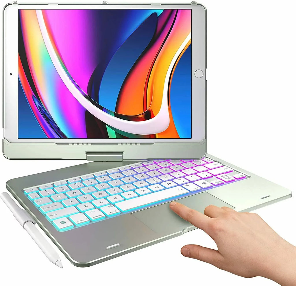 Dingrich Keyboard Case with Trackpad for 10.2-inch iPad 9th Generation (2021); iPad 8th Generation (2020); 7th Gen; iPad Air 3; iPad Pro 10.5; Protective Slim Cover with Pencil Holder