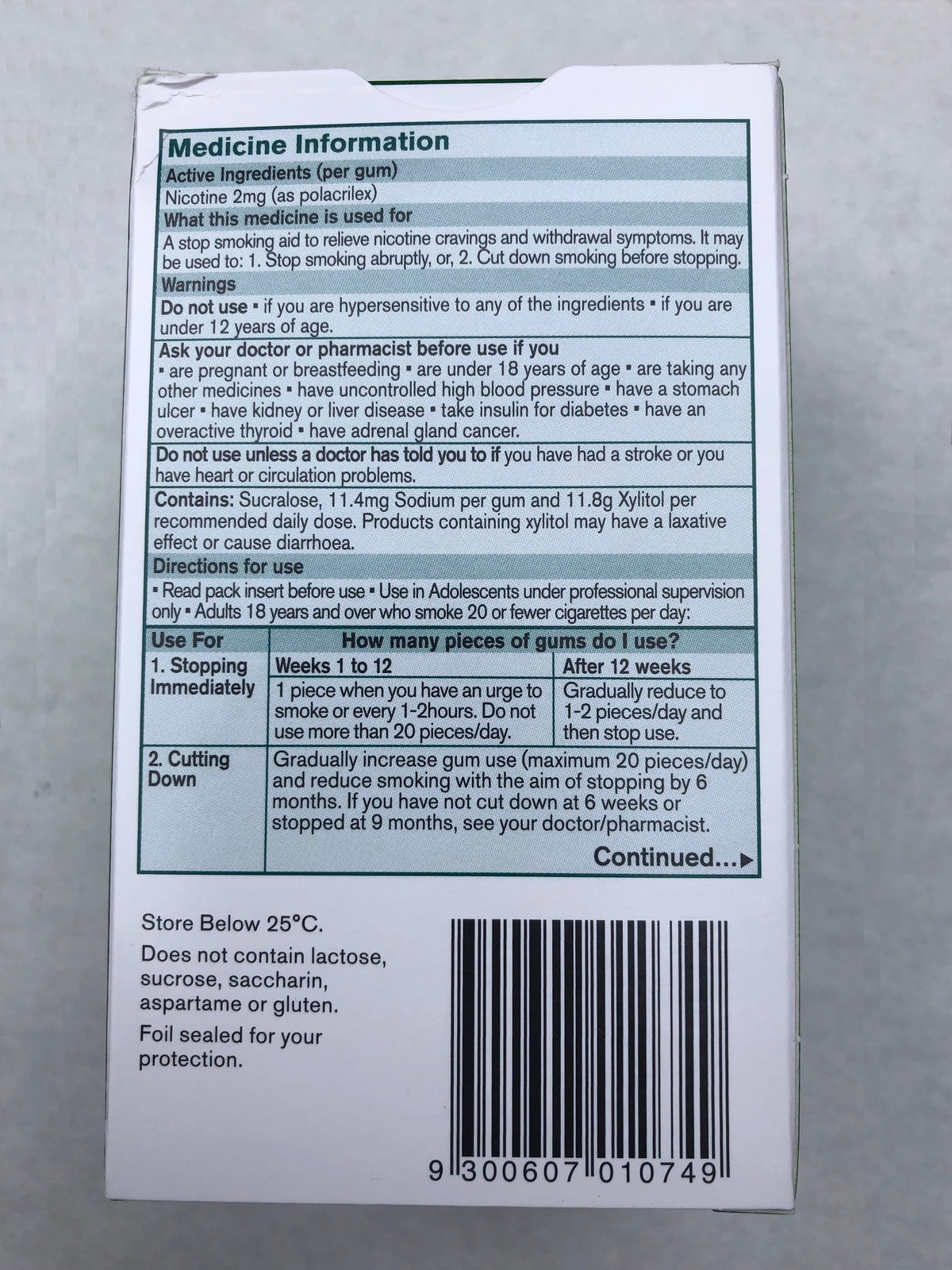 4 Pack; Nicorette Gum 2mg ICY MINT (Total 420) Quit Smoking Aid
