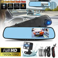 1 Pack 1080P Rearview Mirror Car Camera 4.3" Dash Cam for Cars Trucks;170°Wide Angle Dual Lens Car Cam Front Rear DVR Monitor; Night Vision;Parking Monitor;Motion Detection;G-sensor
