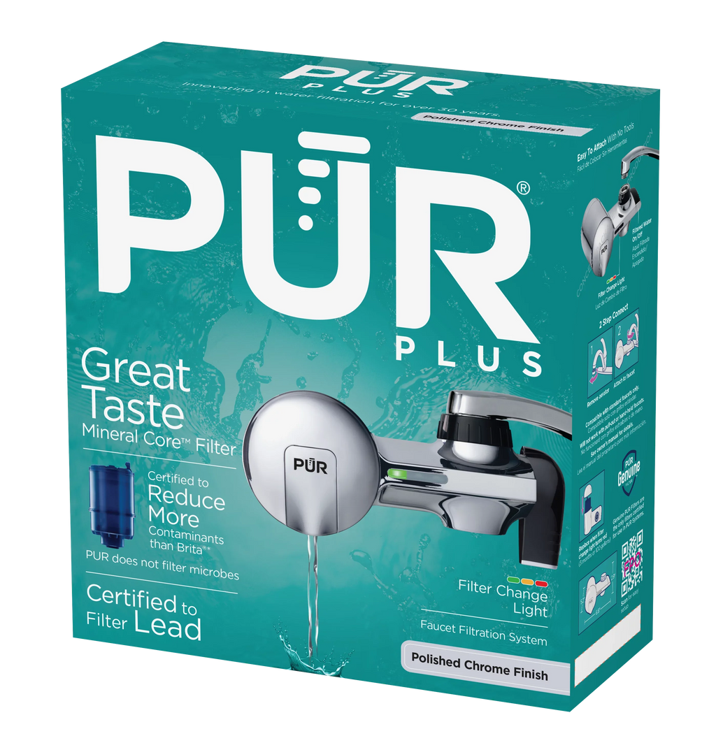 PUR PLUS Faucet Mount Filtration System; Horizontal; Chrome; PFM400H