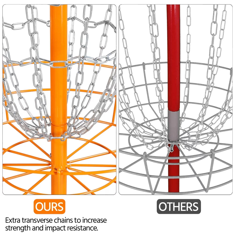 SmileMart 12-Chain Disc Golf Goal Target Practice; Orange