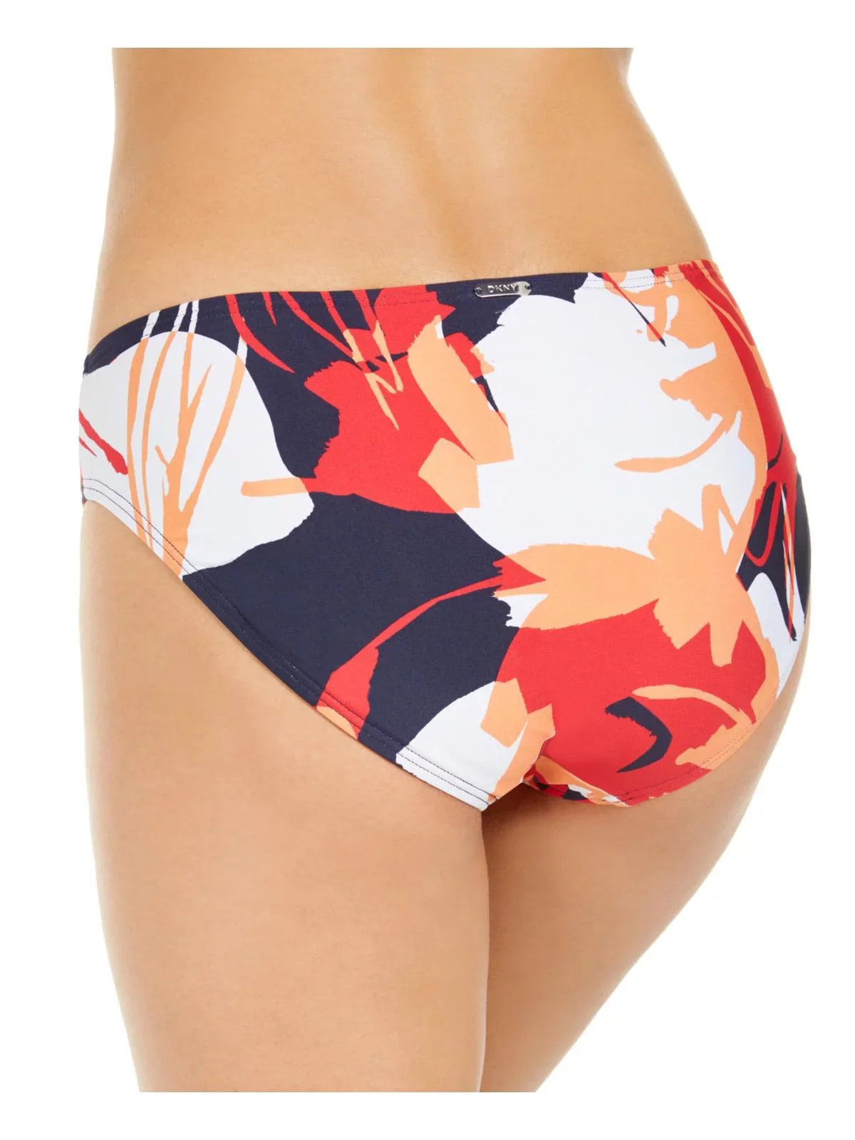 DKNY HERITAGE NAVY FLORAL Printed Bikini Swim Bottom; US Large