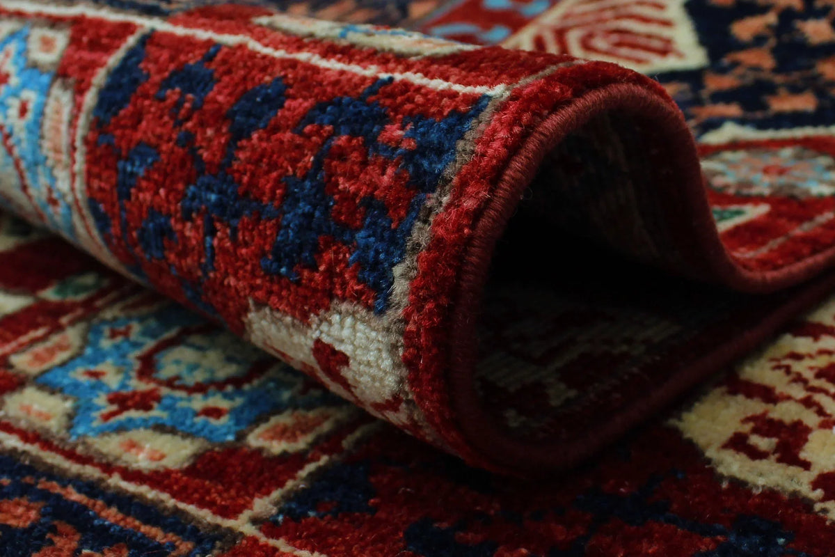 Aria Freda Red/Blue Runner; 2'8" x 14'11"
