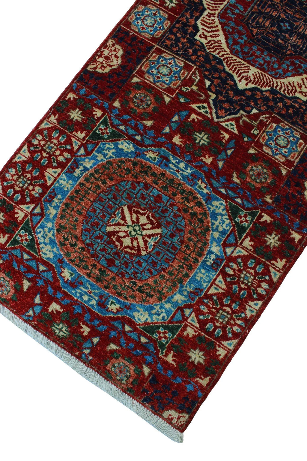 Aria Freda Red/Blue Runner; 2'8" x 14'11"