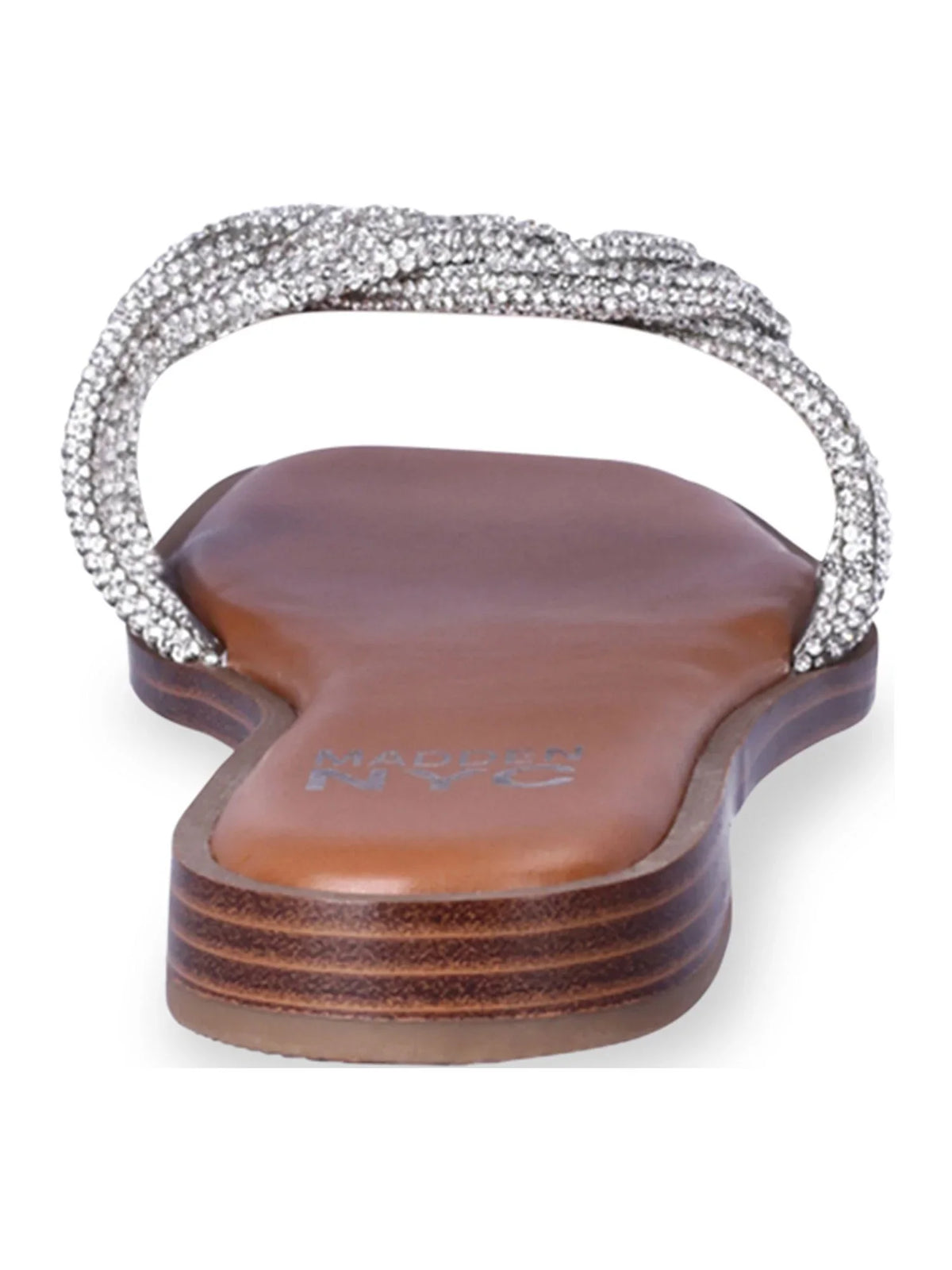 Madden NYC Women's Bling Knot Flat Slide Sandals