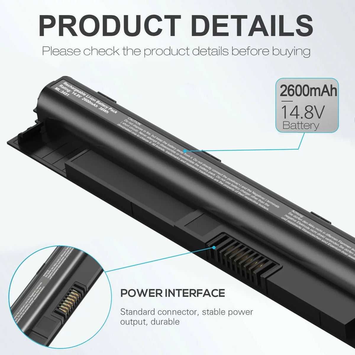 M5Y1K Notebook Battery for Inspiron 3451 3551 3552 3558 3567 5555 5558 5559