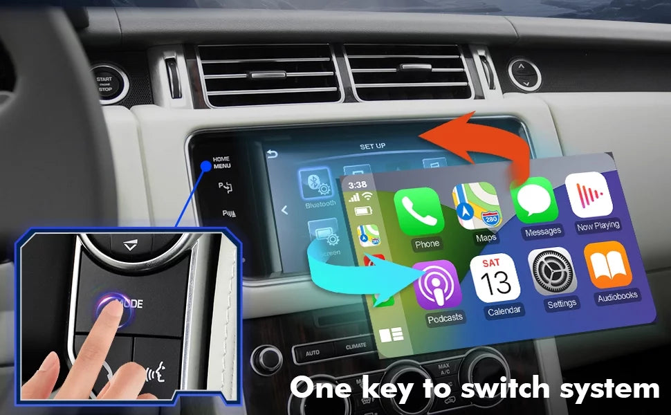 Wireless CarPlay Receiver SmartBox for Land Rover Range Rover/Evoque/Discovery 4 Jaguar XE XF Bosch Carplay Interface Retrofit kit Decoder; Support Android Auto; Mirror Link; Reverse Camera; USB Drive