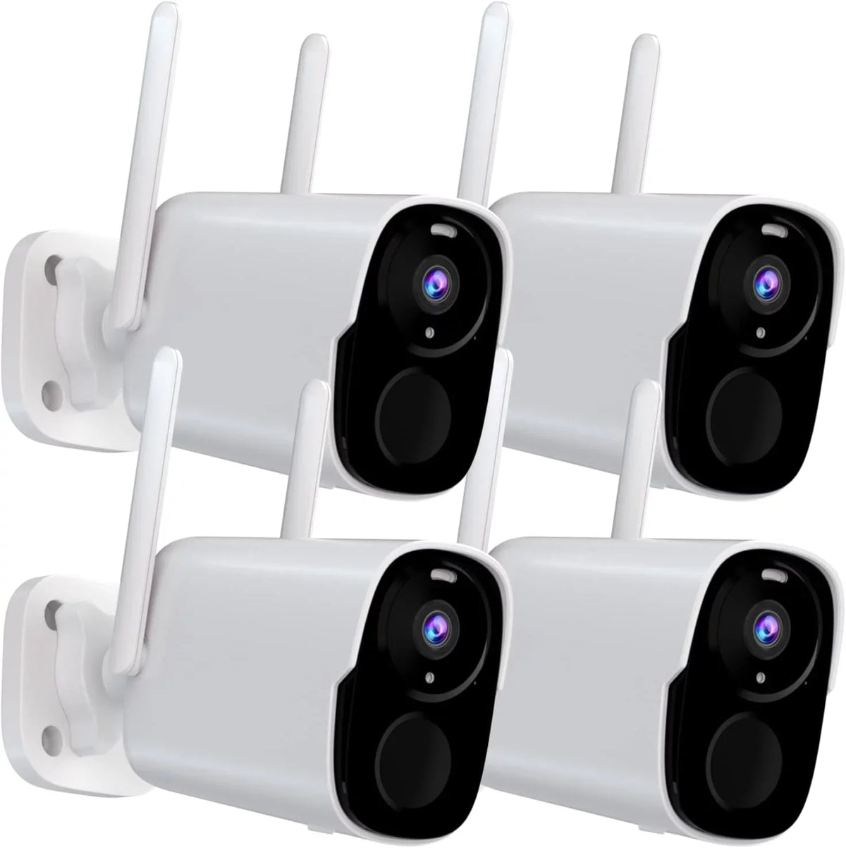 4Pack Security Cameras Wireless Outdoor - 2K QHD Color Night Vision AI Motion Detection WiFi Wireless Cameras for Home Security; Spotlight Siren Alarm Camera with 2-Way Audio; Cloud/SD (up to 256G)
