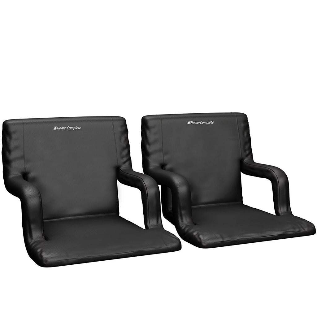 Stadium Seat Chair; 2 Pack- Bleacher Cushions with Padded Back Support; Armrests; 6 Reclining Positions and Portable Carry Straps By Home-Complete