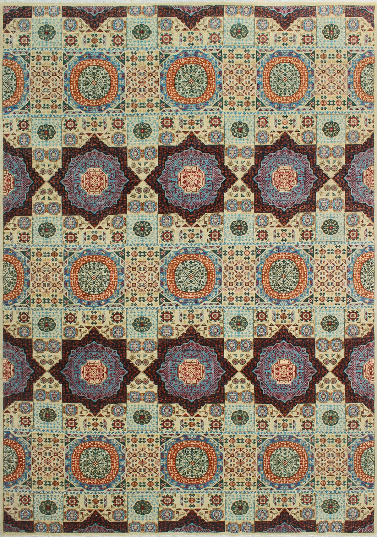 Aria Stephen Ivory/Blue Runner; 9'10" x 13'4"