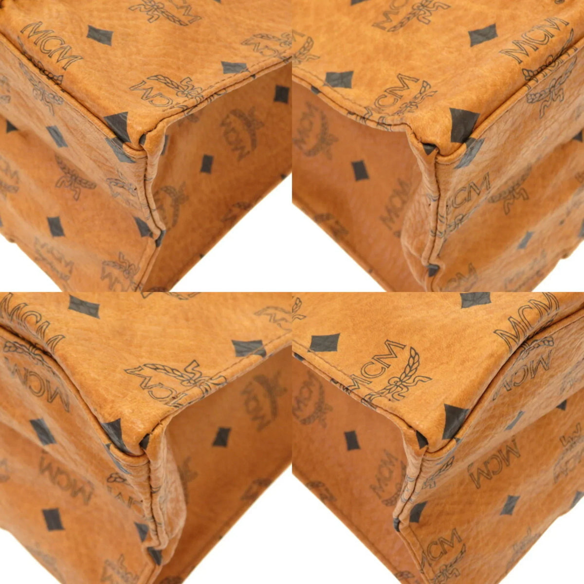 MCM Visetos Brown Canvas Tote Bag ()