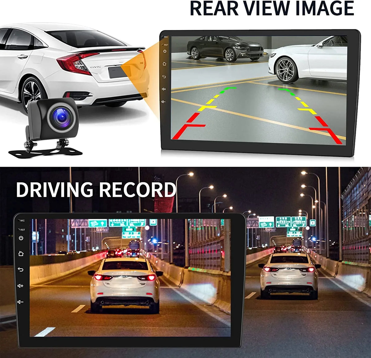 1G+32G Double Din Android 13 Car Stereo with Wireless Carplay Android Auto; 10.1 cm Touch Screen Car Radio with HiFi/BT/GPS Navigation Support Fastboot Backup Camera WiFi Connection