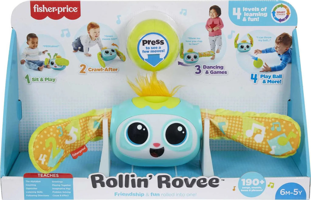 Fisher-Price Rollin’ Rovee Learning Toy with Music and Lights; Baby Toddler and Preschool Child Toy