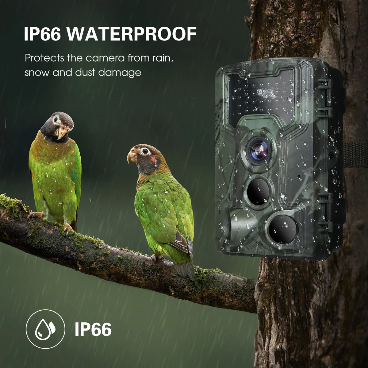 Lixada Trail and Game Camera 36MP 1080P with Night Vision Fluidproof IP66 for Wildlife Researching