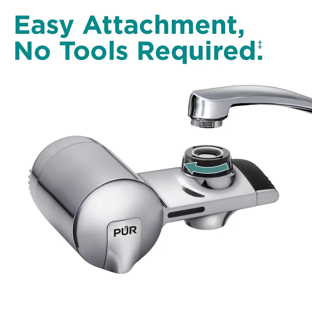 PUR PLUS Faucet Mount Filtration System; Horizontal; Chrome; PFM400H