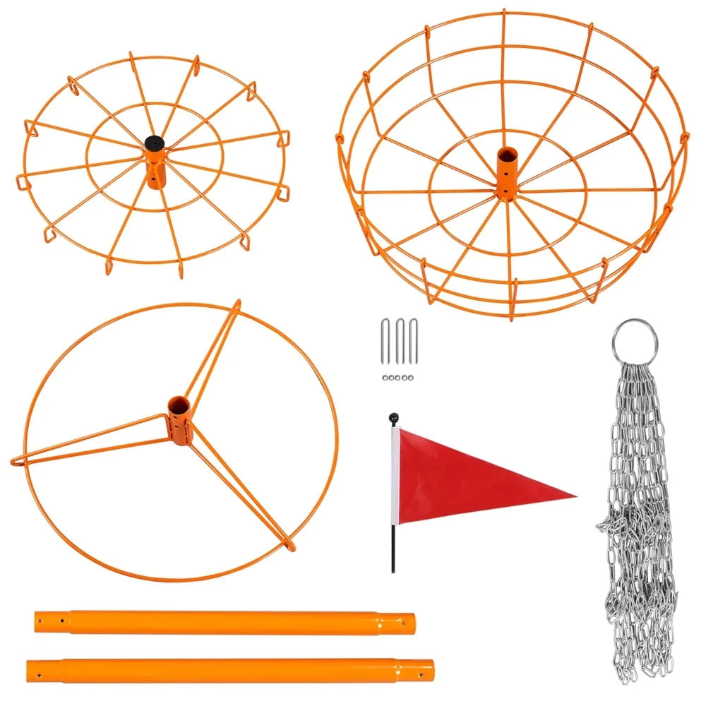SmileMart 12-Chain Disc Golf Goal Target Practice; Orange