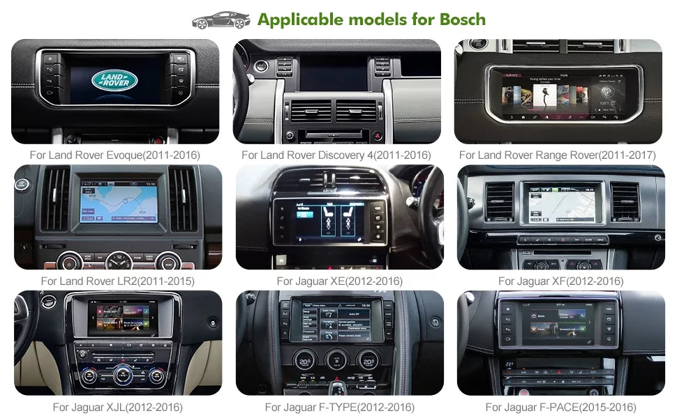 Wireless CarPlay Receiver SmartBox for Land Rover Range Rover/Evoque/Discovery 4 Jaguar XE XF Bosch Carplay Interface Retrofit kit Decoder; Support Android Auto; Mirror Link; Reverse Camera; USB Drive