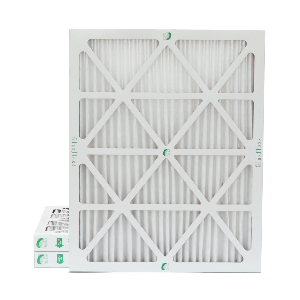 3 Pack of 18x20x2 MERV 10 Pleated 2" foot Air Filters by Glasfloss. Actual Size: 17-1/2 x 19-1/2 x 1-3/4