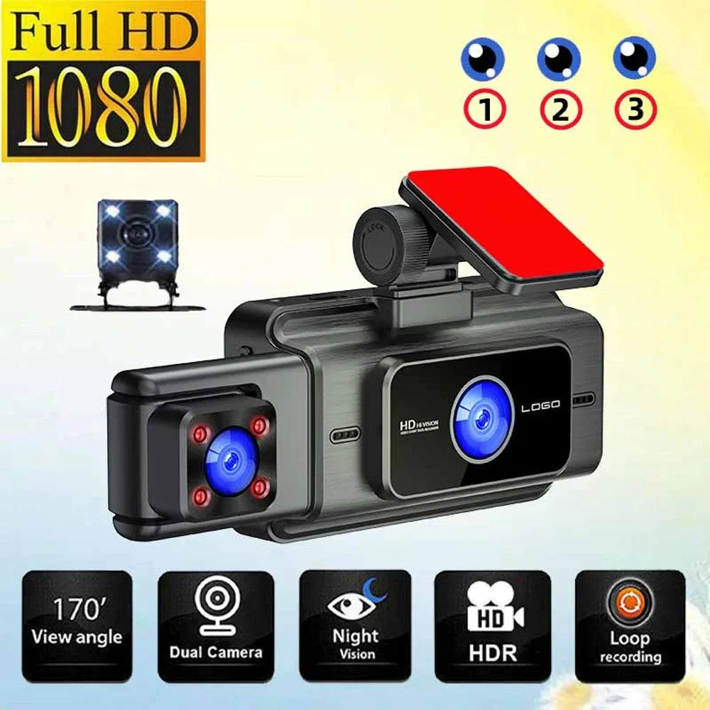 GoolRC Dash Camera;Dash Cam Rearview Mirror Car Video 3 Cameras Mirror Car Camera Wifi Cameras Wide Clear Car Camera Car Rearview Cam Rear 3 Cam With 3 Pristin Safety Cam Rear Mirror Wifi Car Buzhi