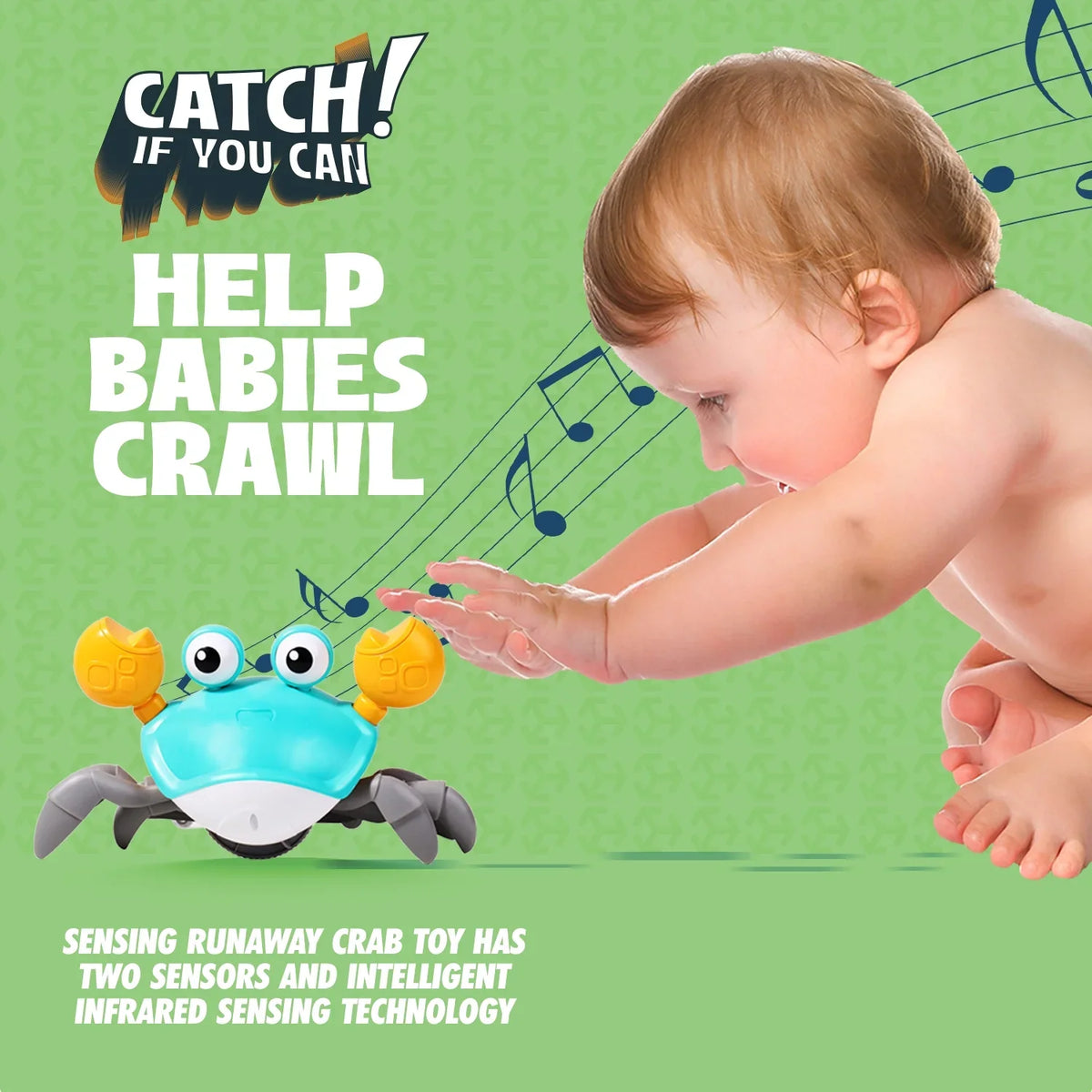 Vesna Multicolor And Sensory Crawling Crab For Little Kids 6-12 Years And Toddlers 0-6 Months Tummy Time and Encourage Learning Crawl - Ideal Birthday And Christmas Gift