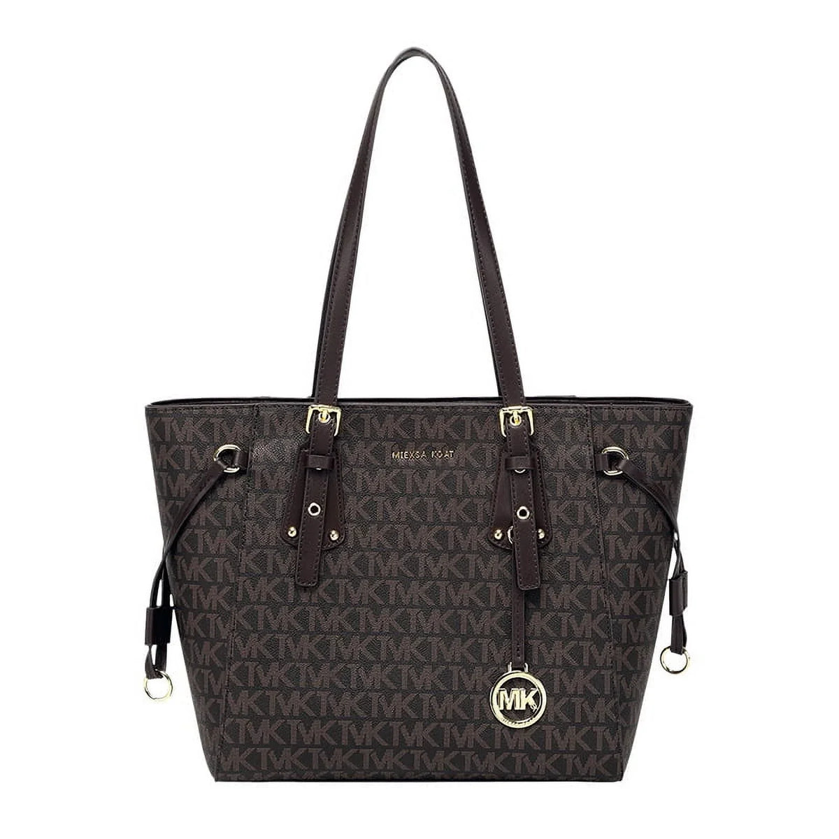 New MK Women's Bag Large Capacity Tote Premium Sense Commuter Shoulder Bag Classic Coffee