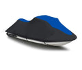 BLACK / BLUE HEAVY-DUTY; 600 DENIER Cover Compatible for Kawasaki Ultra LX 2007 2008 2009 2010 2011 2012 2013 2014 2015 2016 2017 2018 2019 2020 2021 2022 Jet Ski PWC Fluidcraft Cover