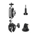 Aluminum Alloy Camera Mount Clamp - Bicycle Handlebar Adapter; 1.5kg Load Capacity; Dual Rotatable Ball Head; Adapter; Compatible with AKASO; DJI; Hero 11/10/9/8/7; Insta360