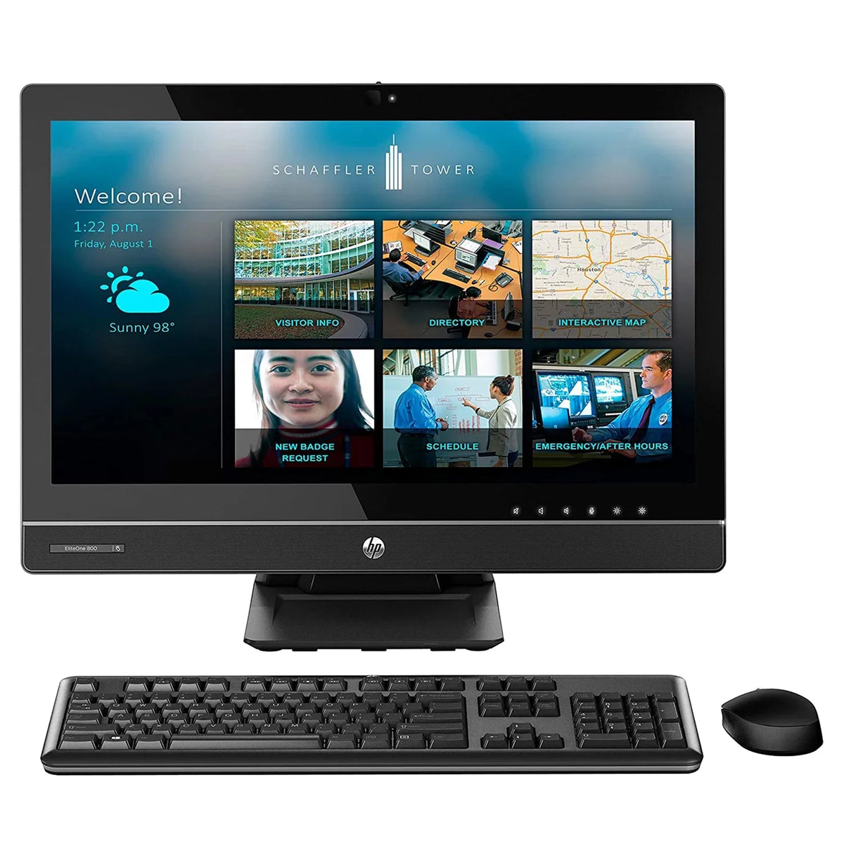 HP EliteOne 800 G1 All In One Computer; 23" HD Display; Core I5-4590s 3.7 GHz max CPU; 16GB DDR3 RAM; 512GB Drive; DVD; USB 3.0; WiFi; Displayport; Windows 10 Home