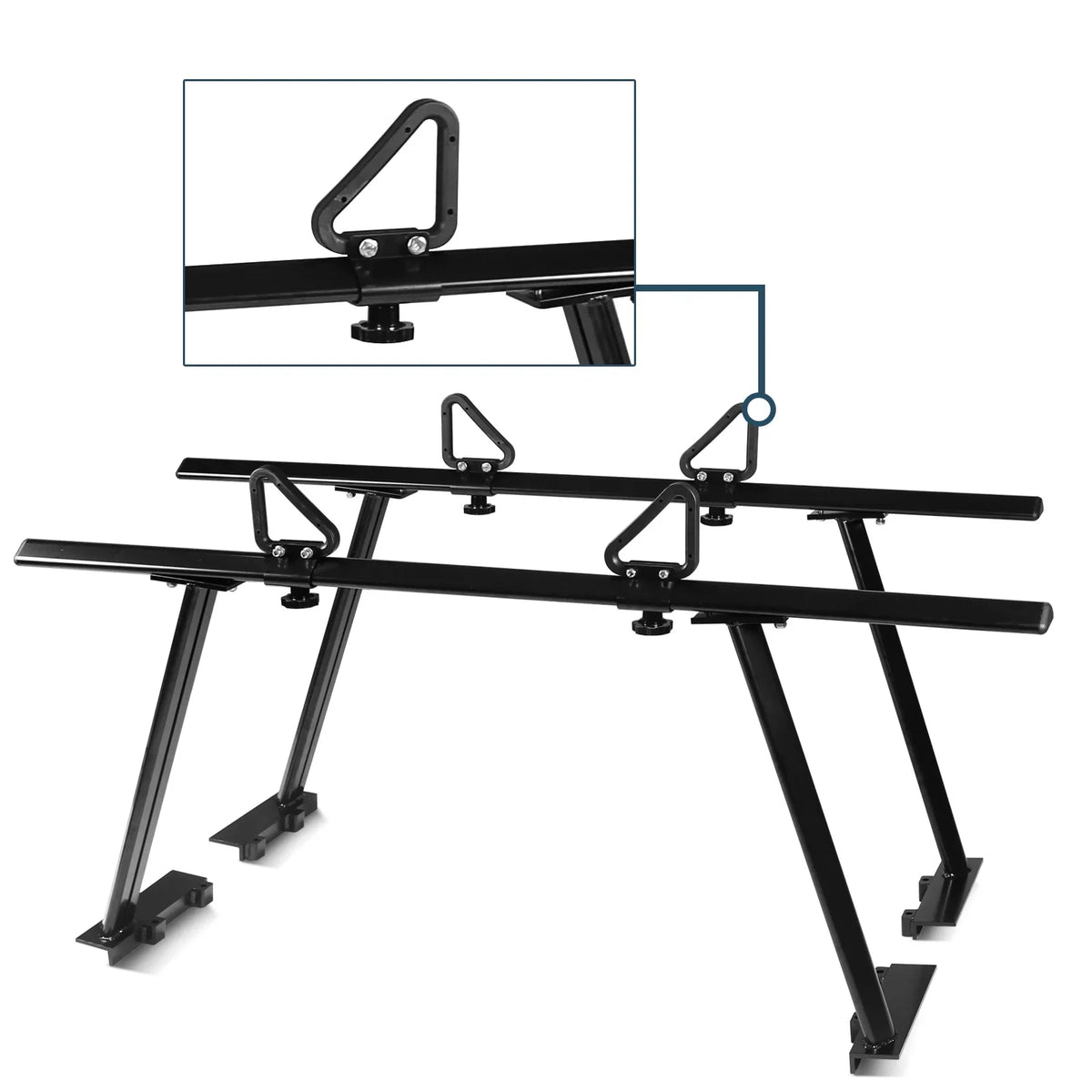BoardRoad Pickup Truck Ladder Racks; Black Universal Truck Bed Cargo Racks (No-Drilling Required) 1;000lbs Capacity for Kayak Surfboard Lumber Ladder Aluminum