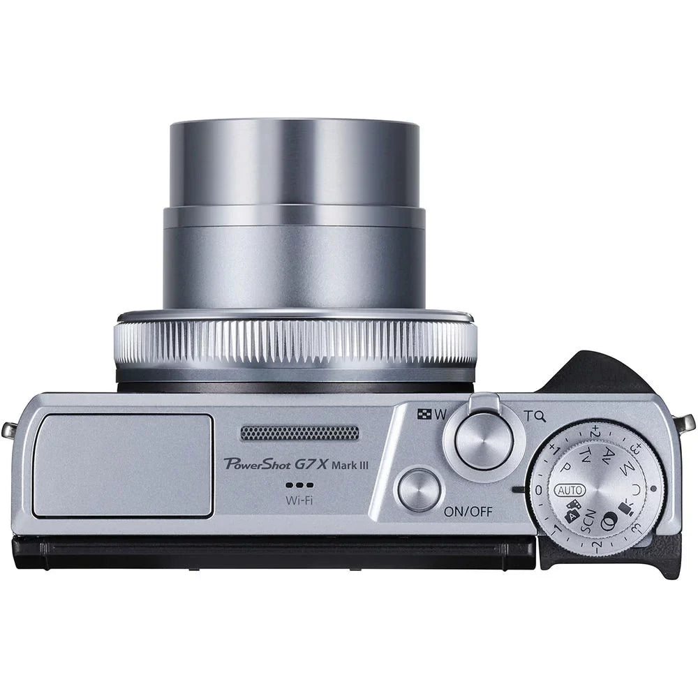 Canon PowerShot G7 X Mark III Digital Camera (Silver) + Extra Battery + Flash - 32GB Kit