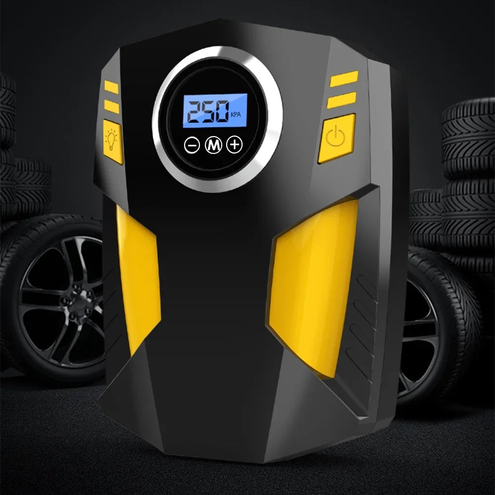 Geevorks Car Auto Pump; Portable Tire Inflator with LED Light; 12V Digital Air Compressor