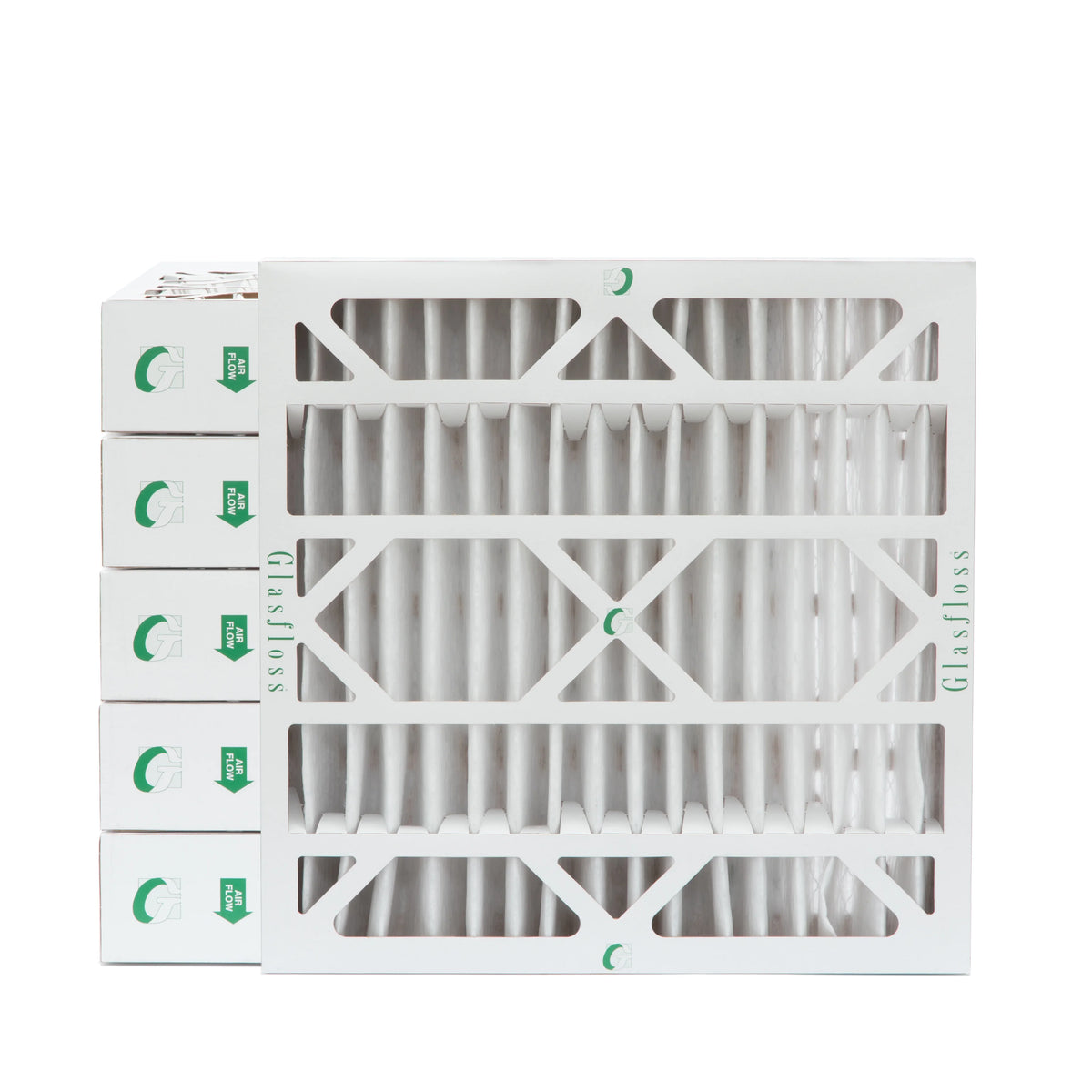6 Pack of 20x20x4 MERV 13 Pleated 4" cm Air Filters by Glasfloss. Actual Size: 19-1/2 x 19-1/2 x 3-3/4