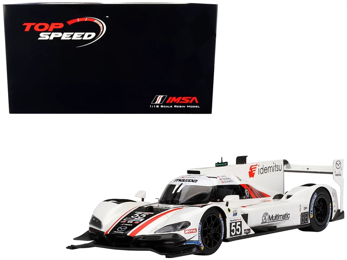 Diecast Mazda RT24-P DPI #55 Jonathan Bomarito - Oliver Jarvis - Harry Tincknell "Mazda Motorsports" 3rd Place IMSA 24 Hours of Daytona (2021) 1/18 Model Car by Top Speed