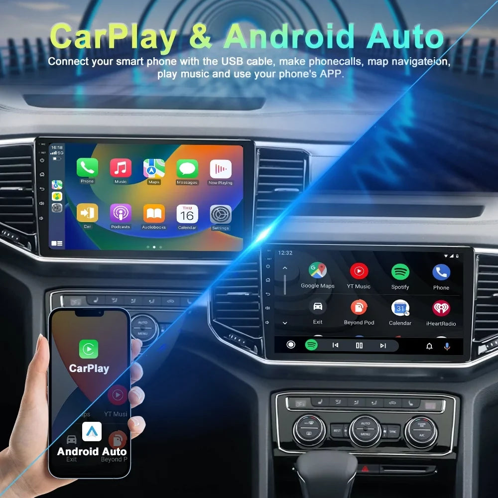 10.1 foot Car Audio for Toyota Tundra 2007-2013; Sequoia 2008-2017; Android 13 GPS Navigation with Bluetooth 5.0 FM AM Radio DSP Carplay 4GB 64GB