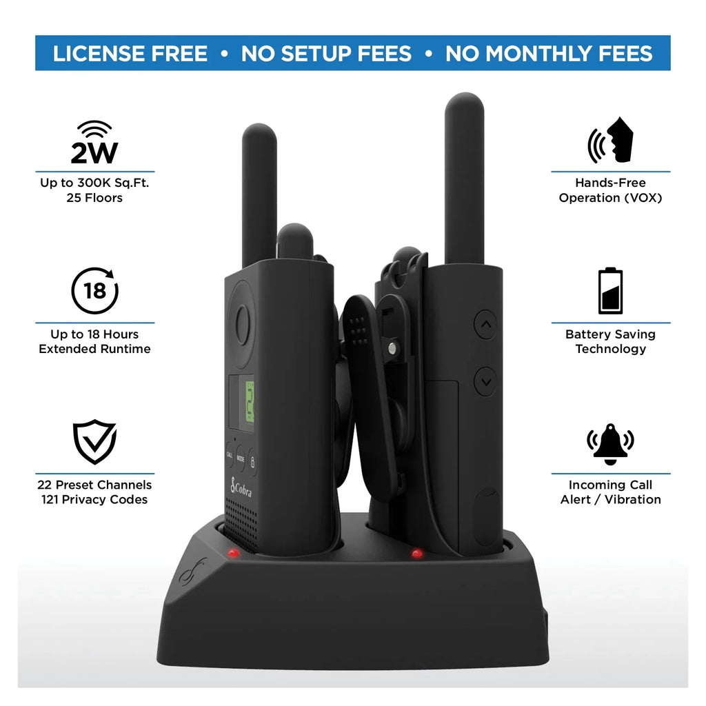Cobra® MicroTALK CBA-PX880 Two-Way Radios; Black; Pack Of 2 Radios