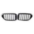 ZSWAL Front Grill Cover Trim Keney Grille for BMW 5 Series G30 G31 G38 530i 540i 2017 2018 2019; Carbon Fiber Style