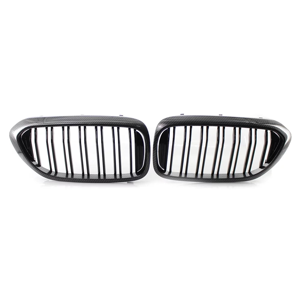 ZSWAL Front Grill Cover Trim Keney Grille for BMW 5 Series G30 G31 G38 530i 540i 2017 2018 2019; Carbon Fiber Style