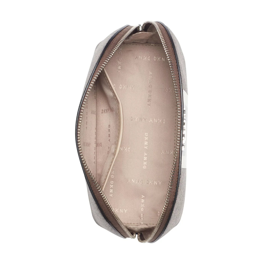DKNY Whitney Logo Cosmetic Pouch – Brown/Red