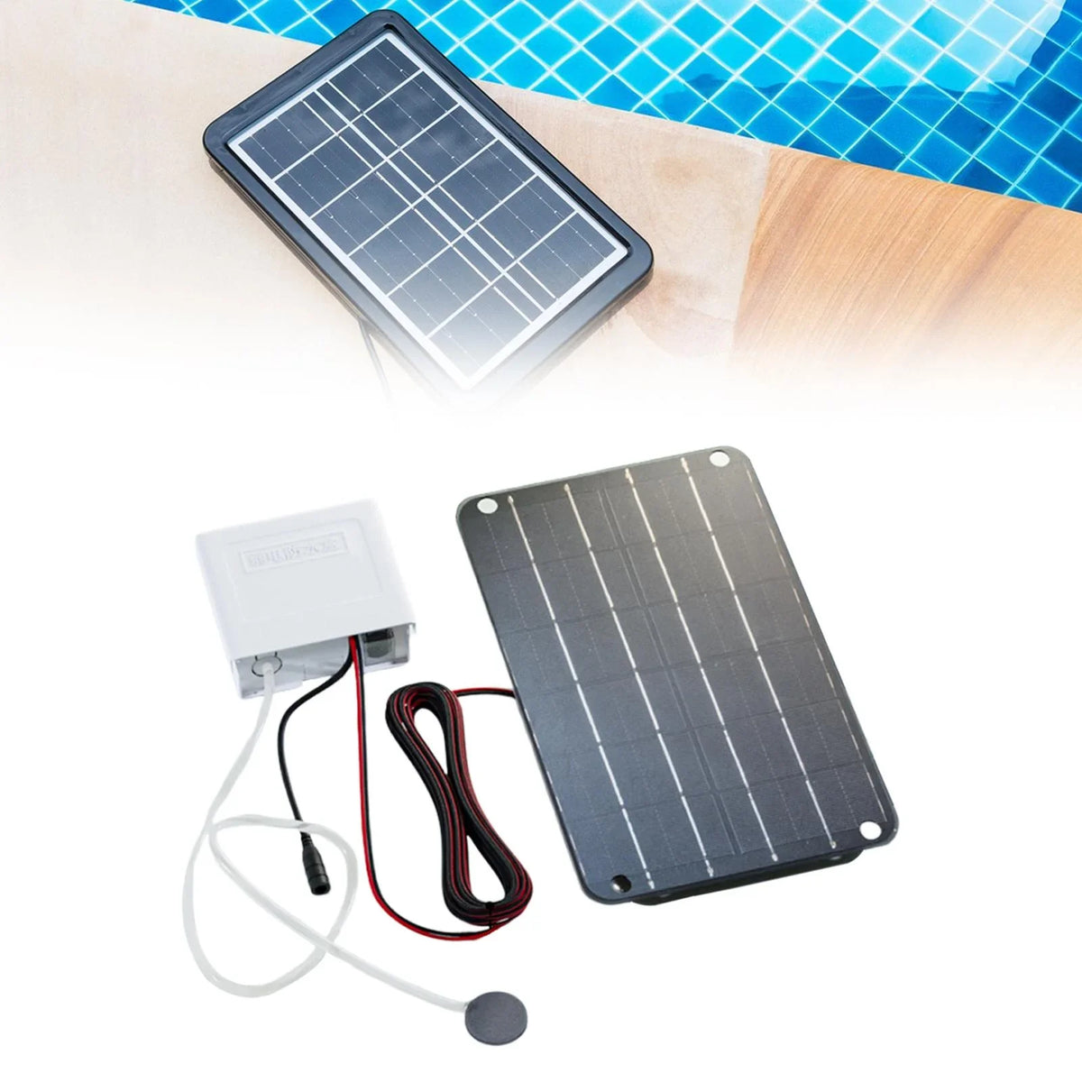 simhoa Solar Air Pump;Aquarium Air Pump Oxygenator Silent Eco Friendly;6V Solar Pond Aerator Solar Powered Pond Pump for Hydroponics