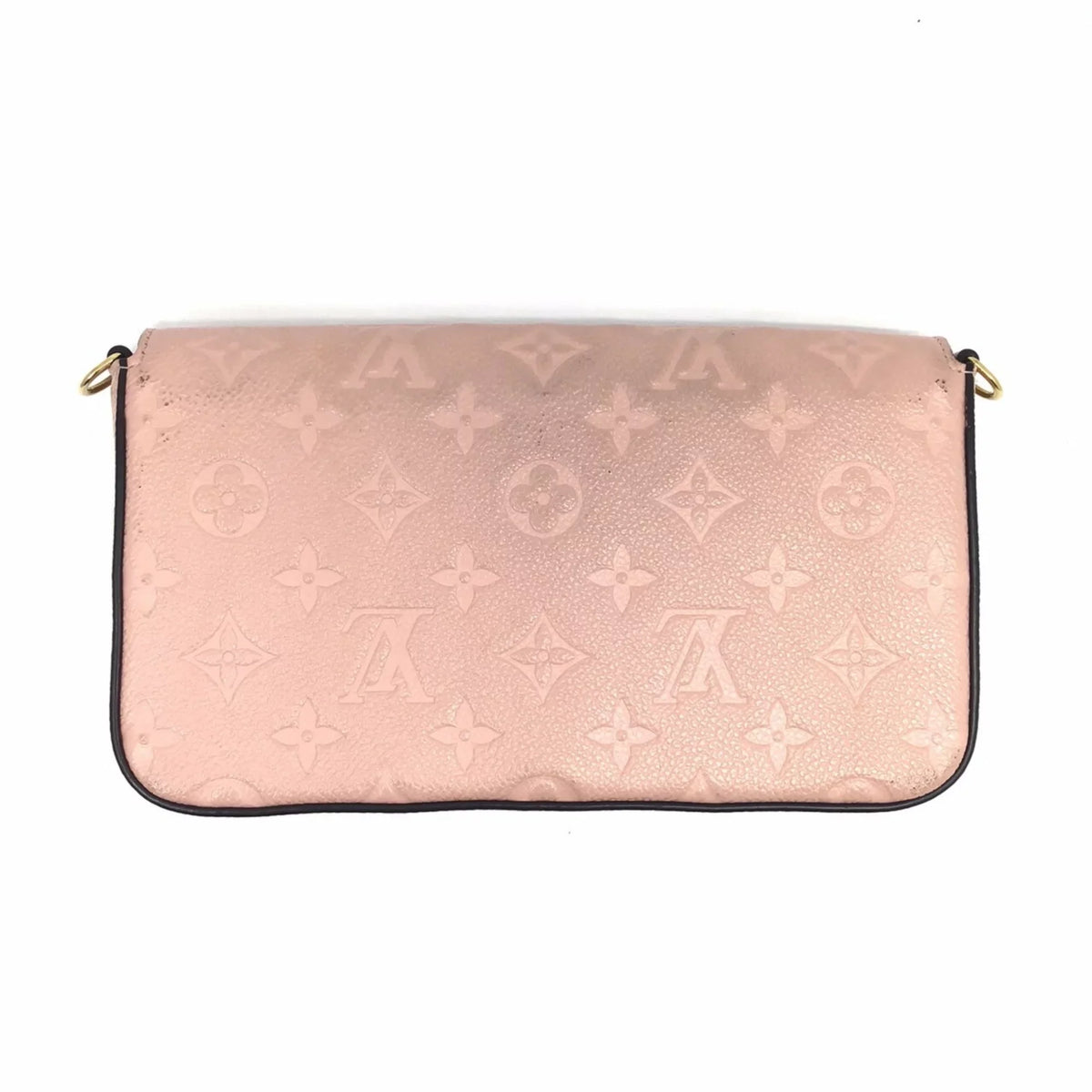 LOUIS VUITTON Louis Vuitton Monogram Implant Pochette Felicie M67856 Chain Wallet Bag Pink G Hardware Gold Rose Ballerine Women's (Fair)
