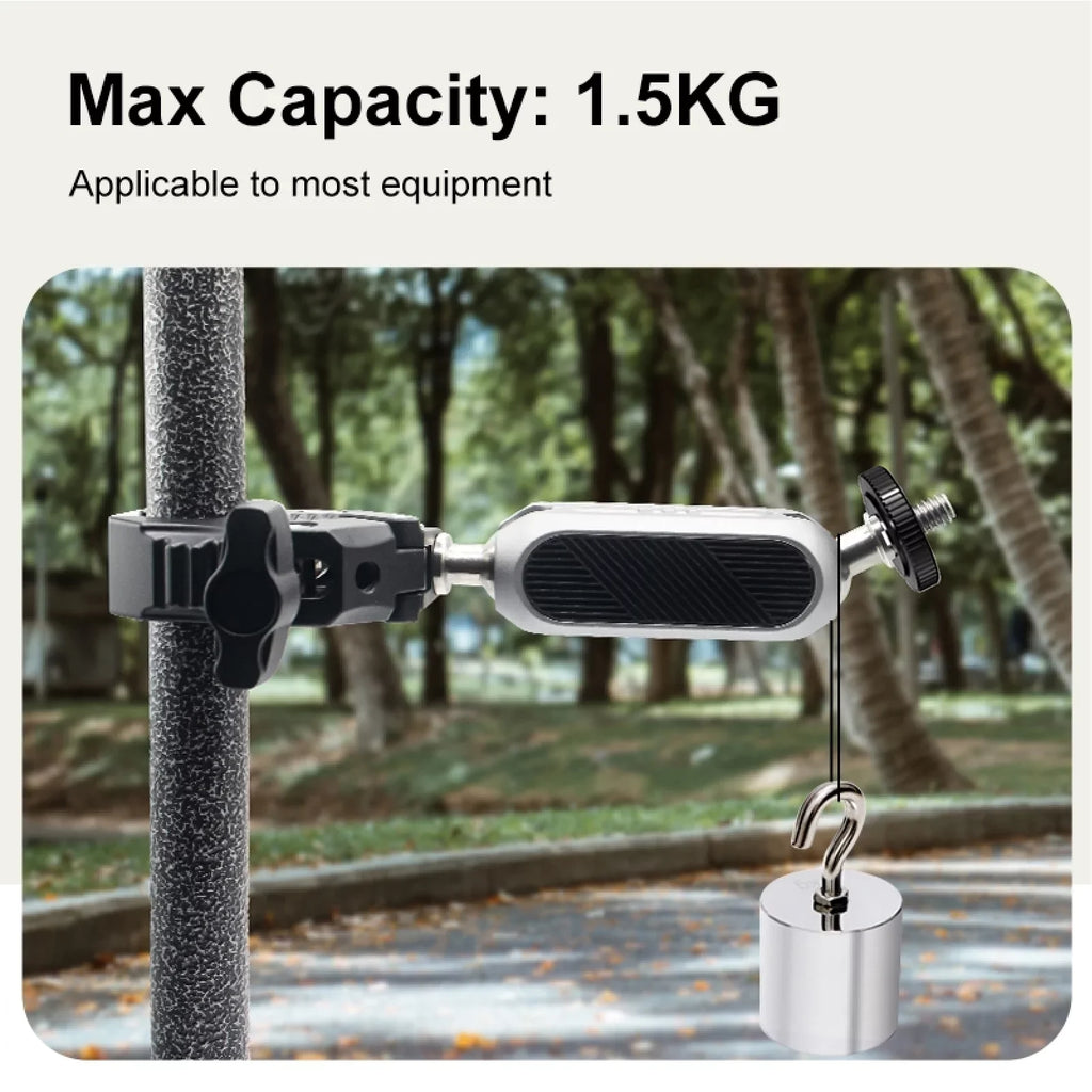 Aluminum Alloy Camera Mount Clamp - Bicycle Handlebar Adapter; 1.5kg Load Capacity; Dual Rotatable Ball Head; Adapter; Compatible with AKASO; DJI; Hero 11/10/9/8/7; Insta360